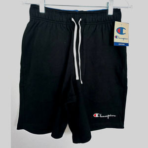 Men's Champion Embroidered Script Logo Jersey Shorts Black small
